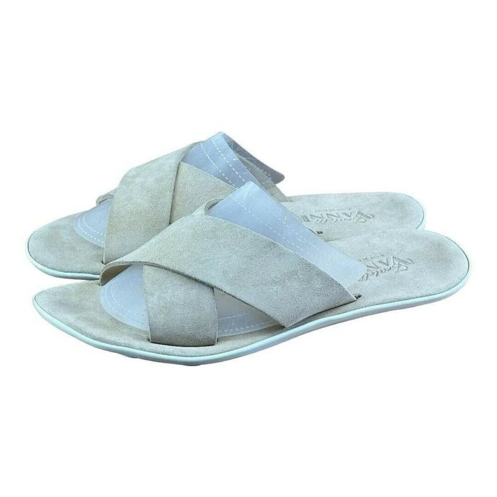 FRATELLI VANNI Slide Sandals Men  size 8.5-9 suede  beige